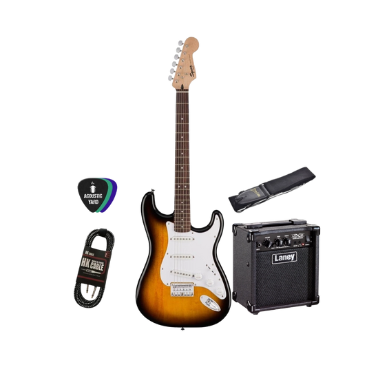 squier stratocaster strat bullet laney amplifier amp 10 watt strap hk jack cable picks electric guitar bundle shop store beirut lebanon