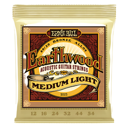 Ernie Ball 2003 Earthwood 80/20 Bronze Acoustic Guitar Strings - .012-.054 Medium Light