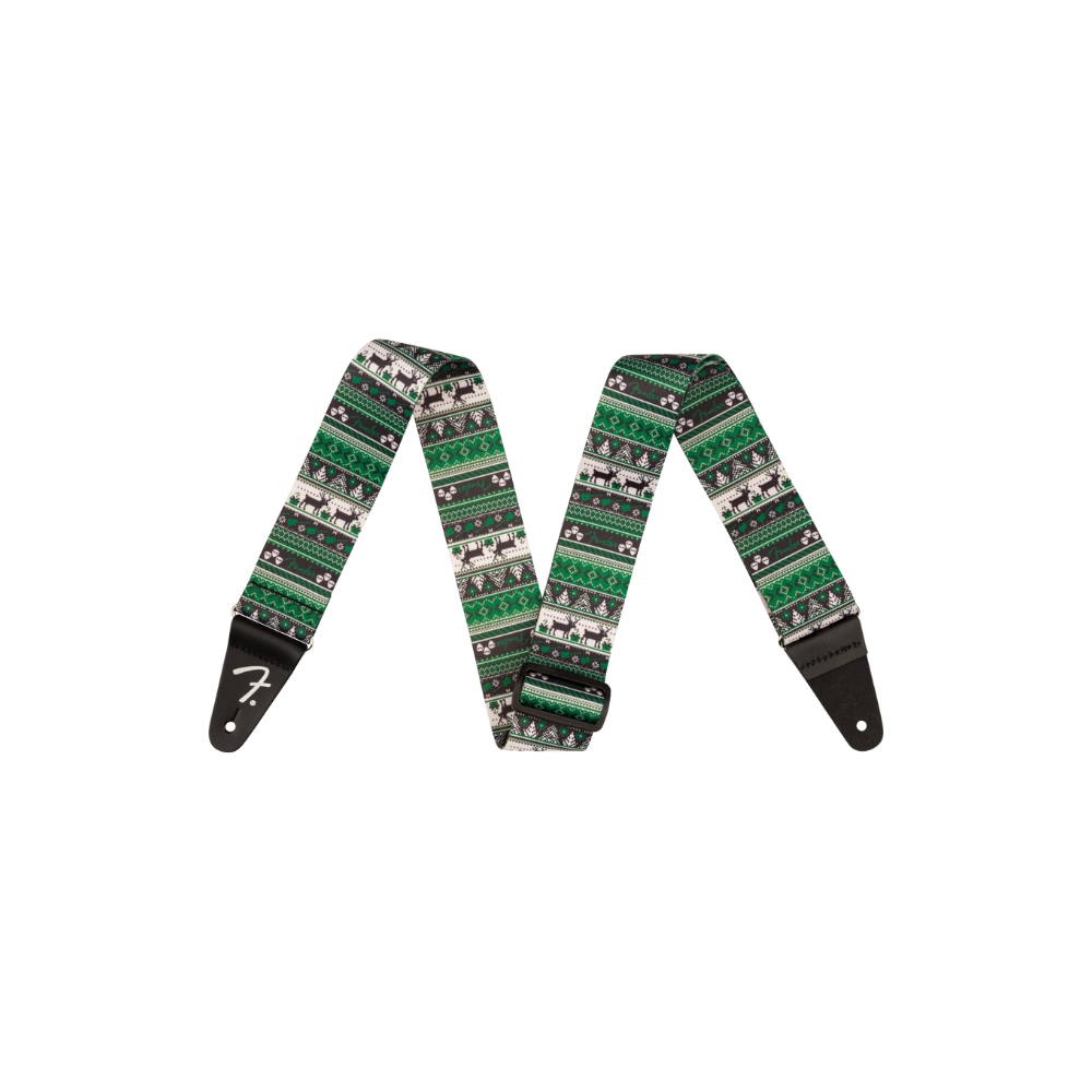 Fender 0990662021 Ugly Xmas Sweater Strap, Green Fair Isle