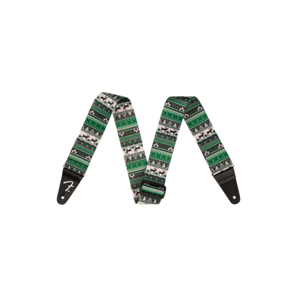 Fender 0990662021 Ugly Xmas Sweater Strap, Green Fair Isle