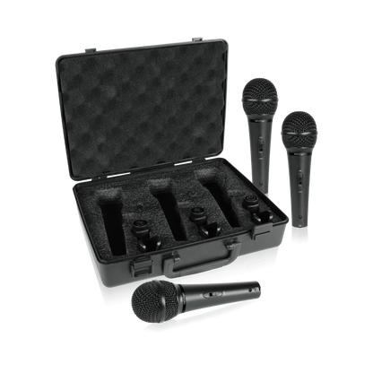 Behringer XM1800S 3 Dynamic Cardioid Vocal and Instrument Microphones (Set of 3)