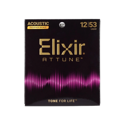 Elixir 21052 Attune Phosphor Bronze Acoustic Guitar Strings - .012-.053 Light
