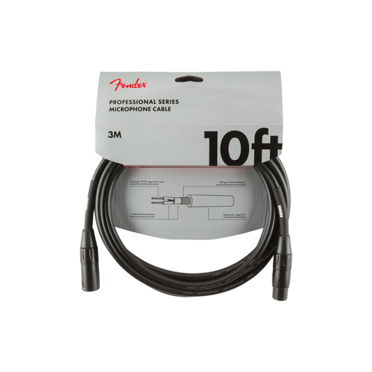 Fender 0990820022 Professional Series Microphone Cable, 10', Black