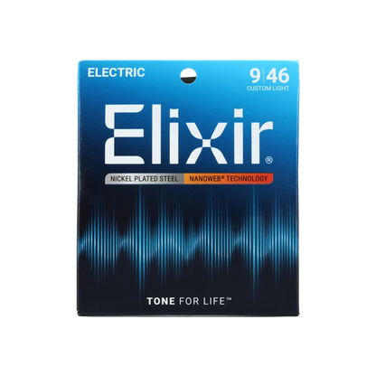 Elixir 12027 Nanoweb Electric Guitar Strings - .009-.046 Custom Light