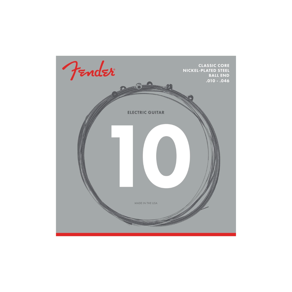 Fender 0730255406 Classic Core Electric Guitar Strings, 255R, Nickel-Plated Steel, Ball Ends (.010-.046)