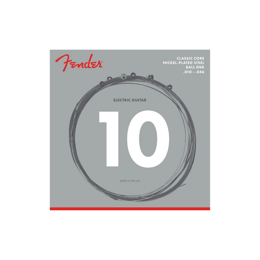 Fender 0730255406 Classic Core Electric Guitar Strings, 255R, Nickel-Plated Steel, Ball Ends (.010-.046)