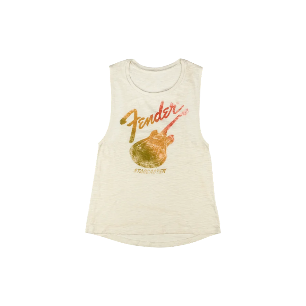 Fender 9190121406 Starcaster Women's Sleeveless T-Shirt, Natural M