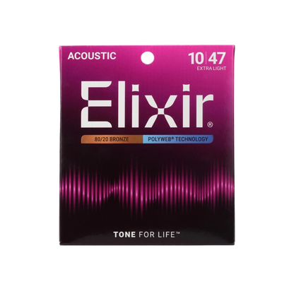 Elixir 11000 Polyweb 80/20 Bronze Acoustic Guitar Strings - .010-.047 Extra Light