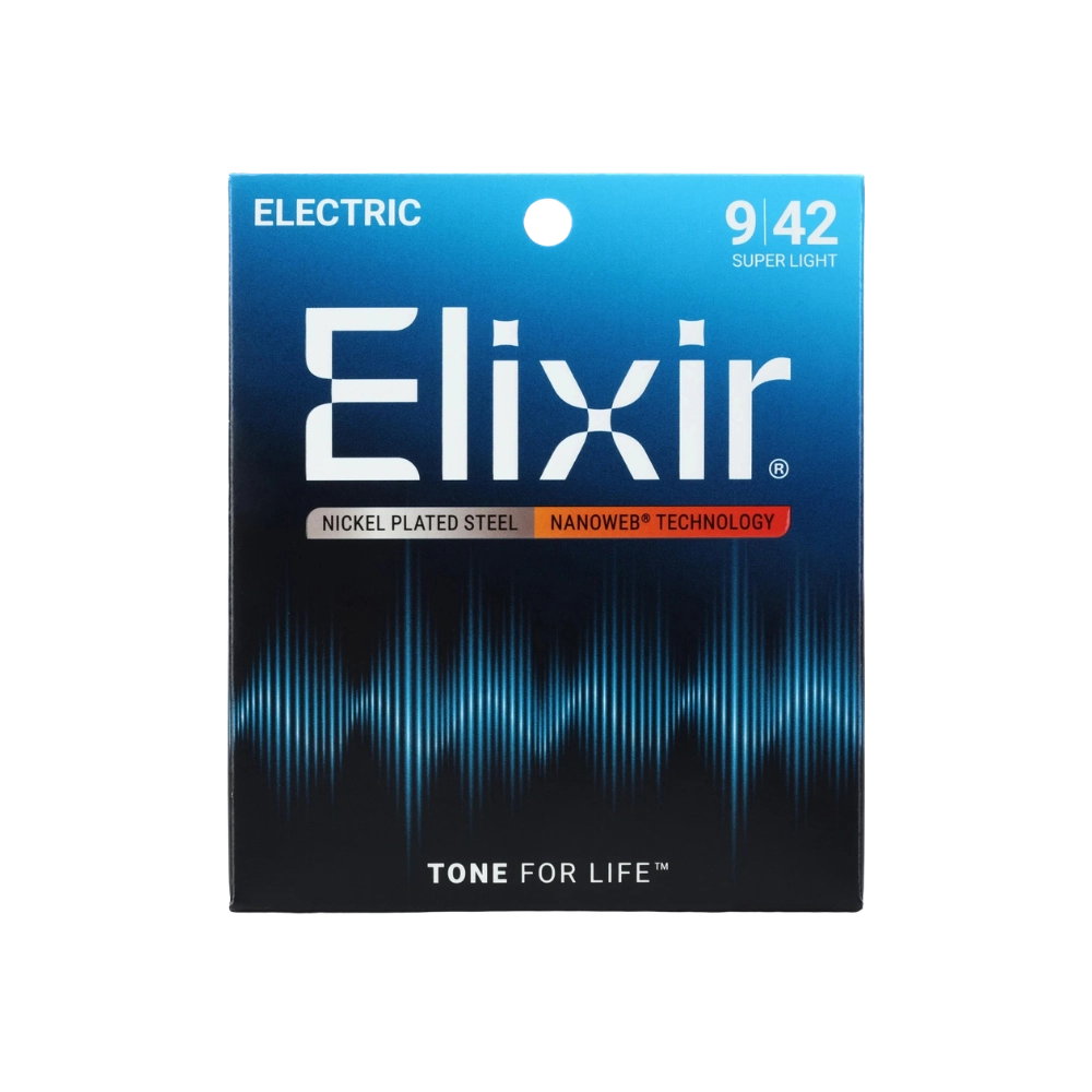 Elixir 12002 Nanoweb Electric Guitar Strings - .009-.042 Super Light