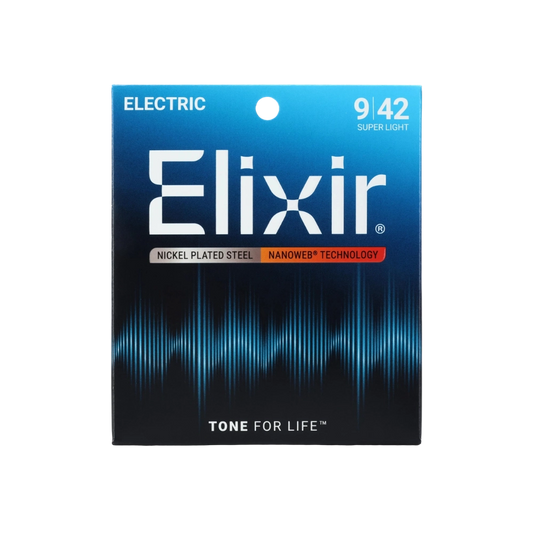 Elixir 12002 Nanoweb Electric Guitar Strings - .009-.042 Super Light