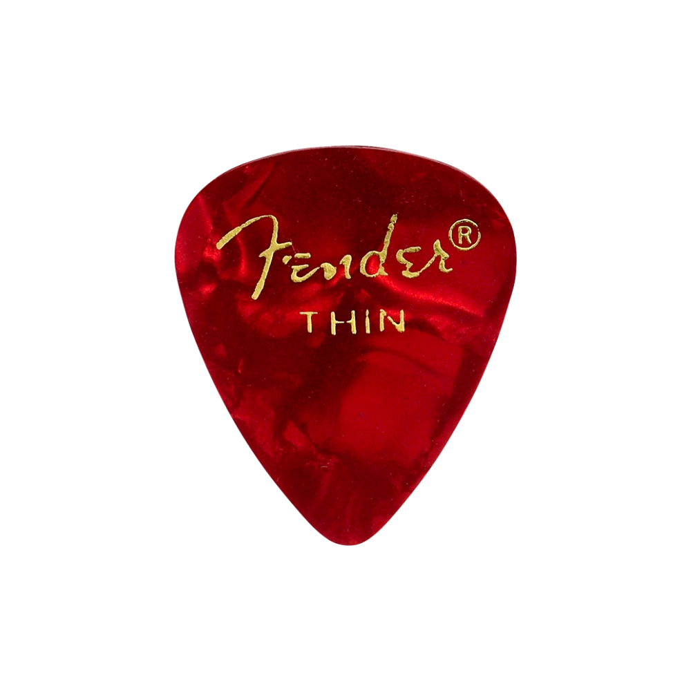 Fender Premium Celluloid 351 Shape Picks, Thin, Red Moto