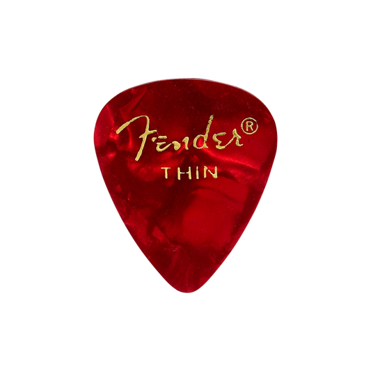 Fender Premium Celluloid 351 Shape Picks, Thin, Red Moto