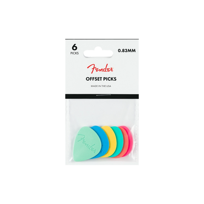 Fender 1989999104 Offset Polycarbonate Picks, Multi-Color (6)