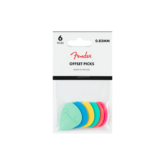 Fender 1989999104 Offset Polycarbonate Picks, Multi-Color (6)