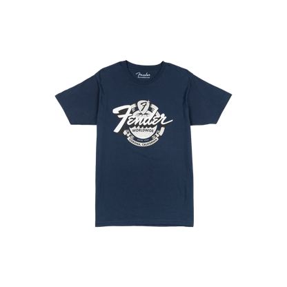 Fender 9193822506 World Wide Tee, Vintage Navy, L