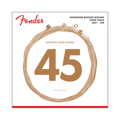 Fender 0738060400 Acoustic Bass Strings, Phosphor Bronze, Long Scale, .45-.100 Gauges, (4)
