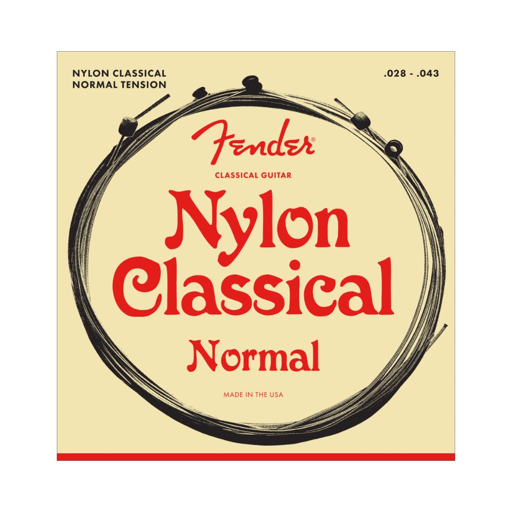 Fender 0730130400 Nylon Acoustic Strings, 130 Clear/Silver, Ball End, Gauges .028-.043, (6)