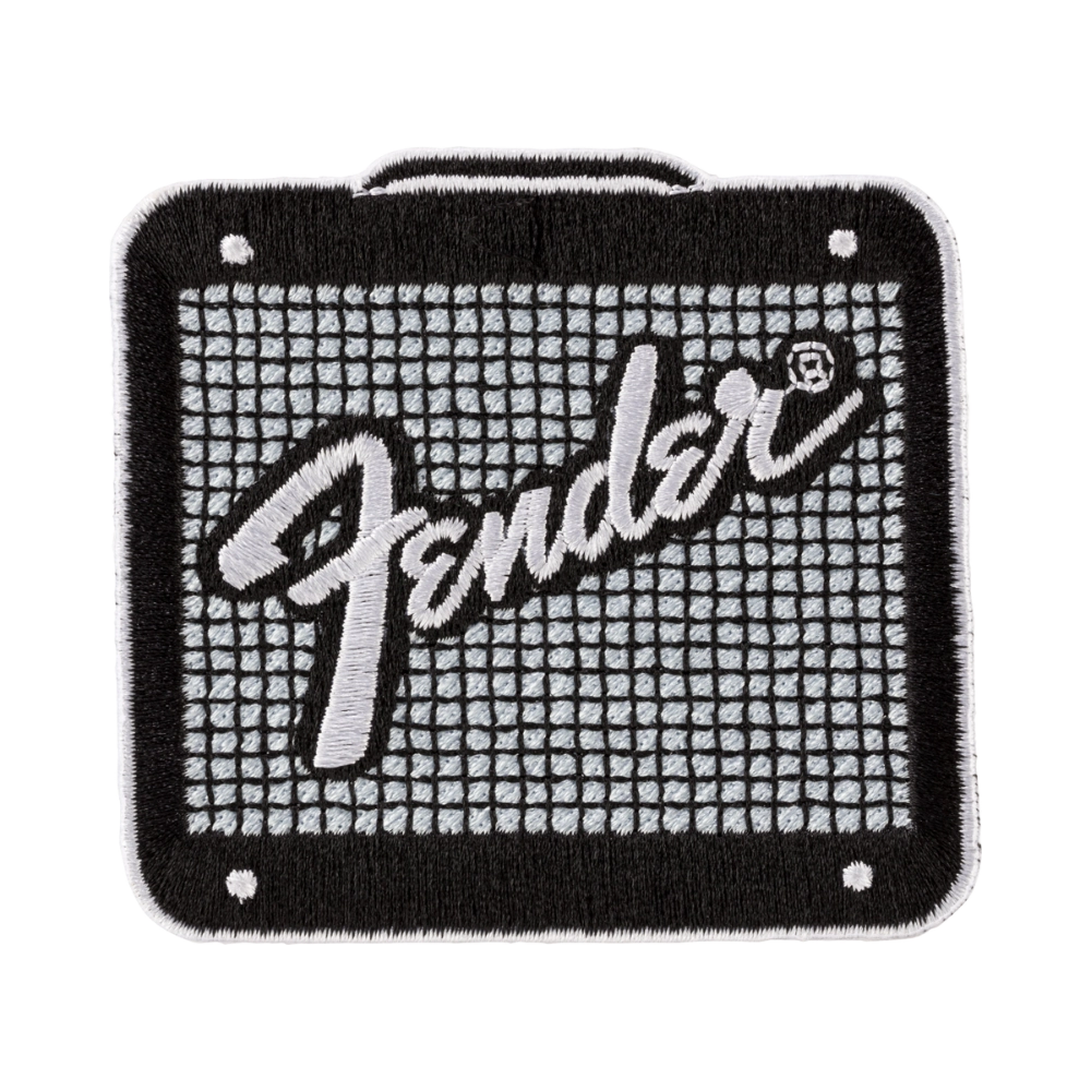 Fender 9122421107 Fender Amp Logo Patch, Black and Chrome