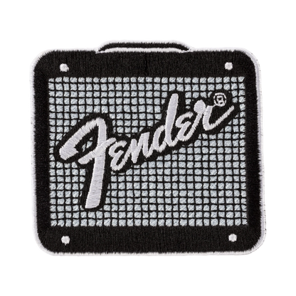 Fender 9122421107 Fender Amp Logo Patch, Black and Chrome
