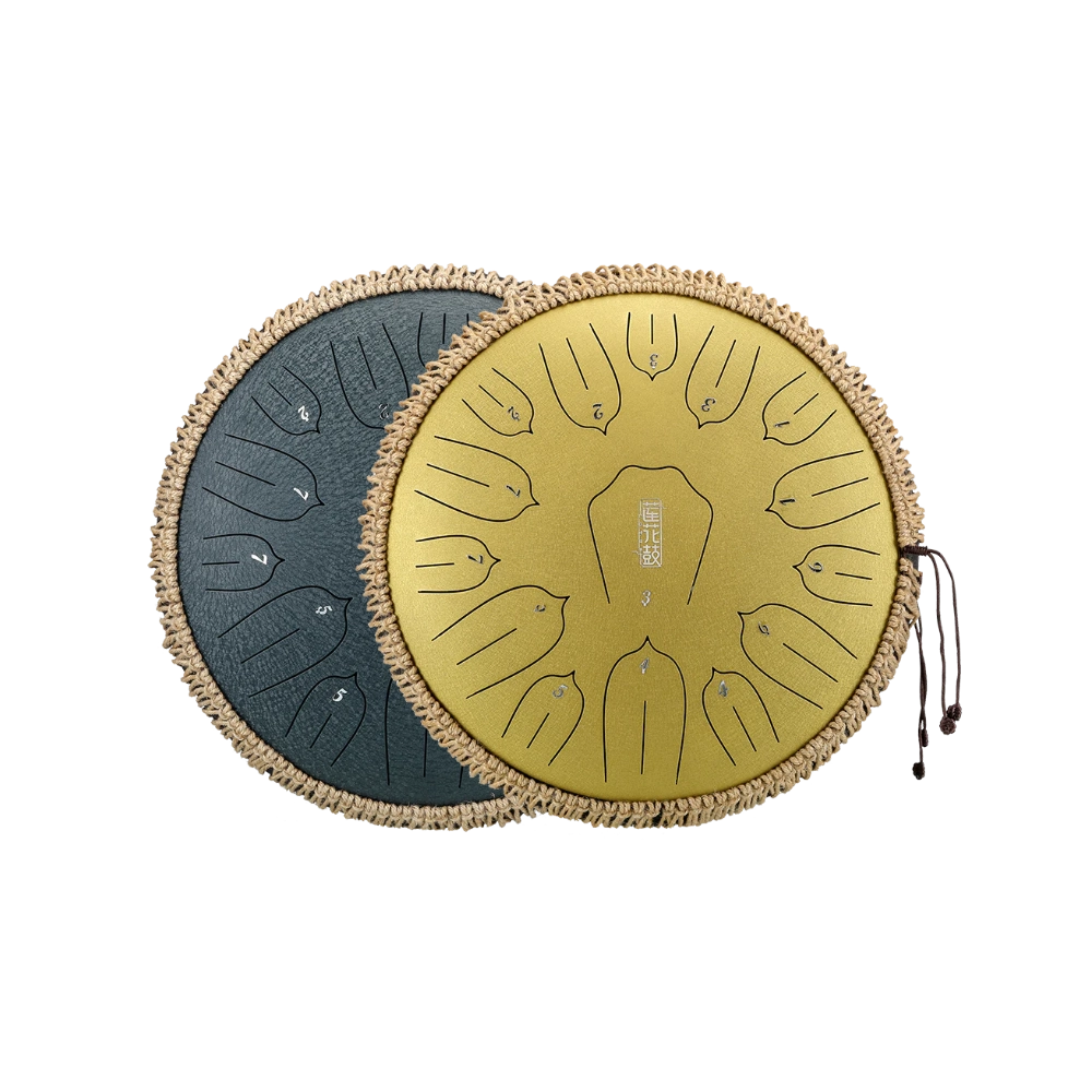 HUASHU THS15-12 Carbon Steel Tongue Drum 12 Inch 15 Notes D Major (2 Colors Available)