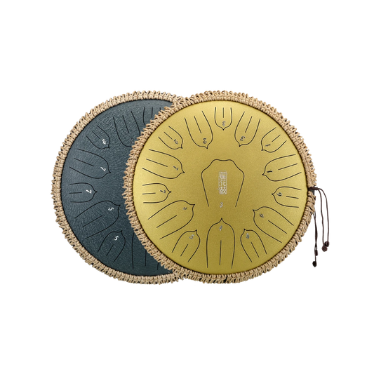 HUASHU Carbon Steel Tongue Drum 12 Inch 15 Notes D Major (2 Colors Available)