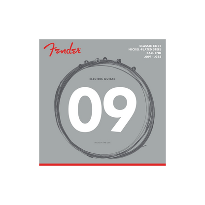 Fender 0730255403 Classic Core Electric Guitar Strings, 255L, Nickel-Plated Steel, Ball Ends (.009-.042)