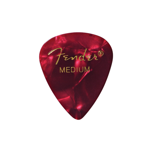 Fender Premium Celluloid 351 Shape Picks, Medium, Red Moto