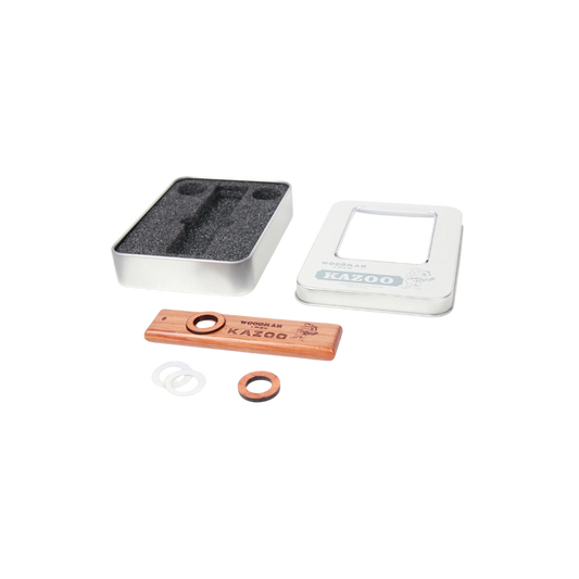 Wooden Kazoo with Metal Carry Case