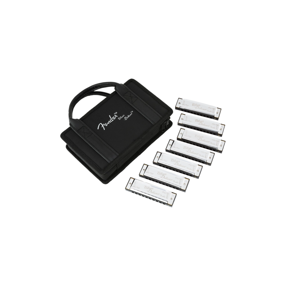 Fender 0990701049 Blues Deluxe Harmonicas - 7 Pack with Case