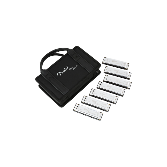 Fender 0990701049 Blues Deluxe Harmonicas - 7 Pack with Case