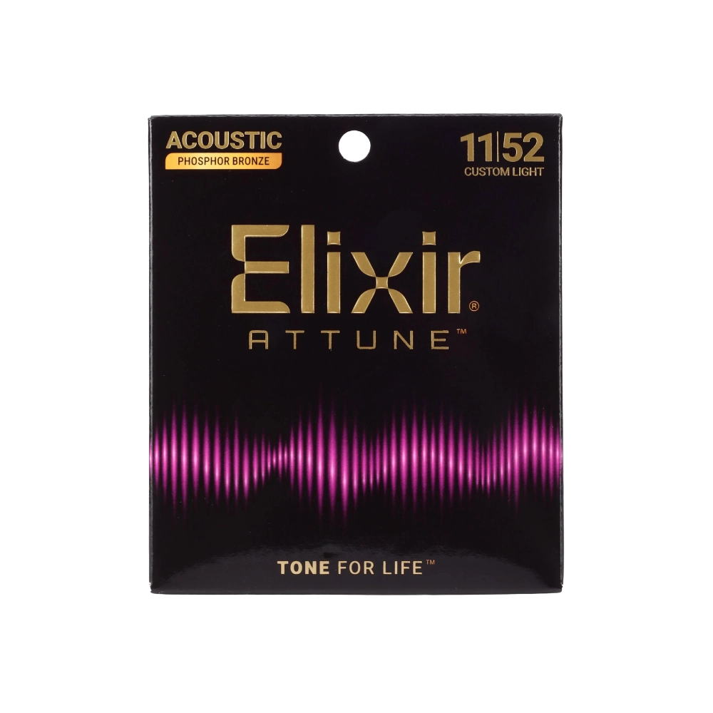 Elixir 21027 Attune Phosphor Bronze Acoustic Guitar Strings - .011-.052 Custom Light