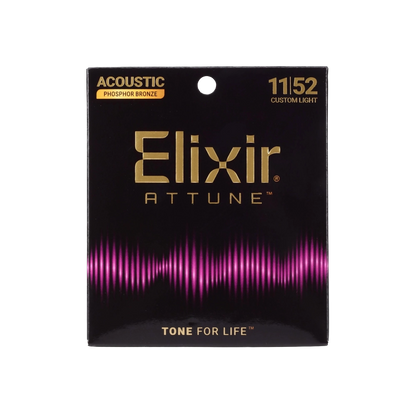 Elixir 21027 Attune Phosphor Bronze Acoustic Guitar Strings - .011-.052 Custom Light