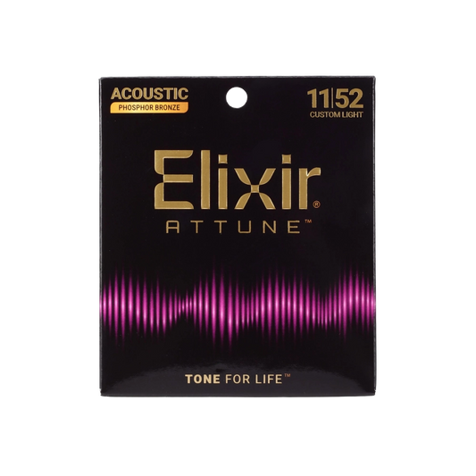 Elixir 21027 Attune Phosphor Bronze Acoustic Guitar Strings - .011-.052 Custom Light