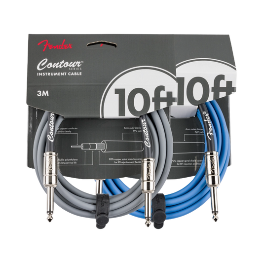Fender Contour Series 10' Instrument Cables (Multiple Colors Available)