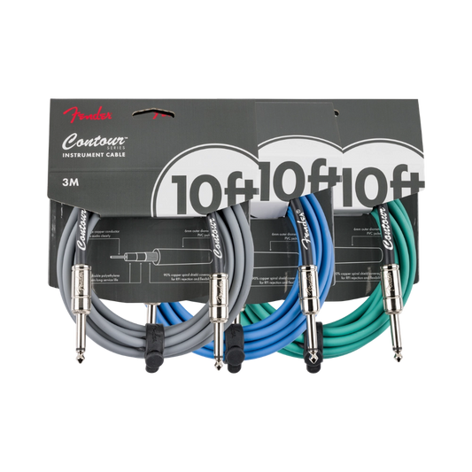 Fender Contour Series 10' Instrument Cables (Multiple Colors Available)