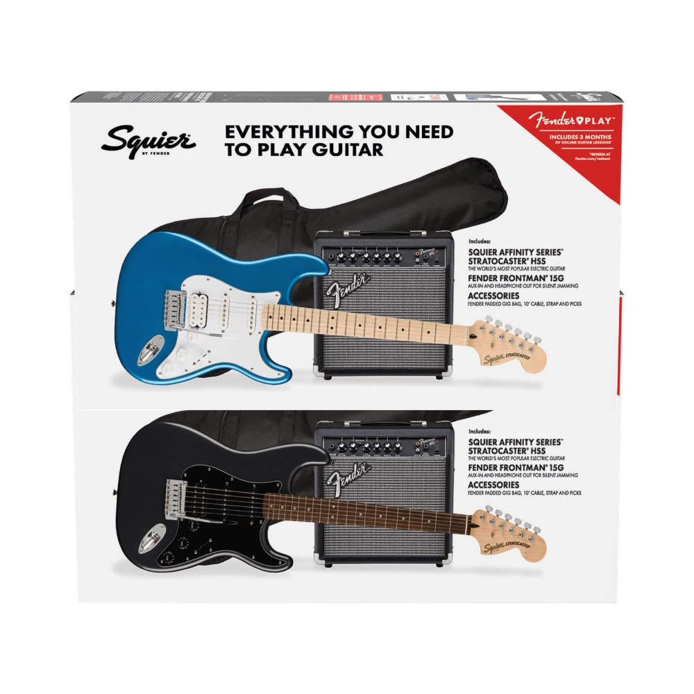 Fender's Squier Affinity Series Stratocaster HSS Electric Guitar Pack (Multiple Colors Available)