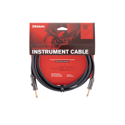 D'Addario Circuit Breaker Instrument Cable Straight to Straight, 10ft. PW-AG-10