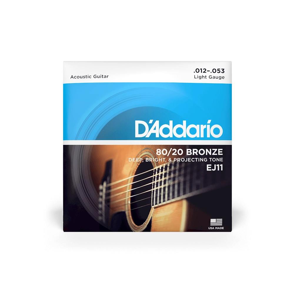 D'Addario 12-53 Regular Light Acoustic Guitar Strings EJ11