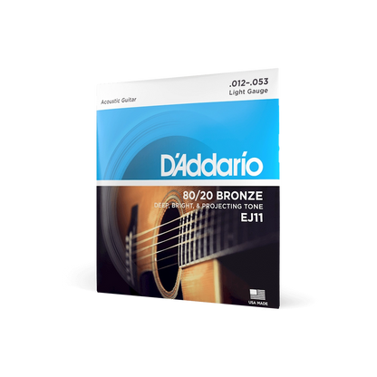 daddario ej11 12 53 80 20 bronze regular light acoustic guitar strings shop store beirut lebanon