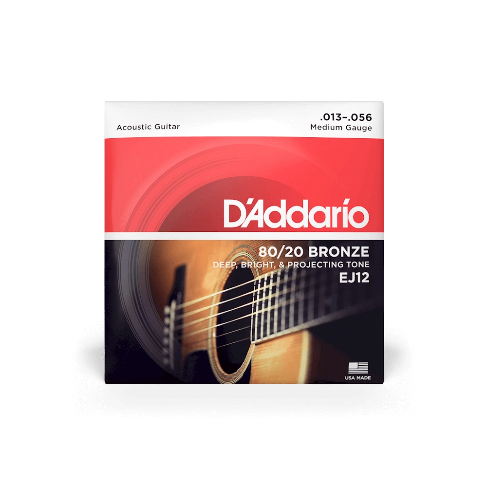 D'Addario 13-56 Medium Acoustic Guitar Strings EJ12