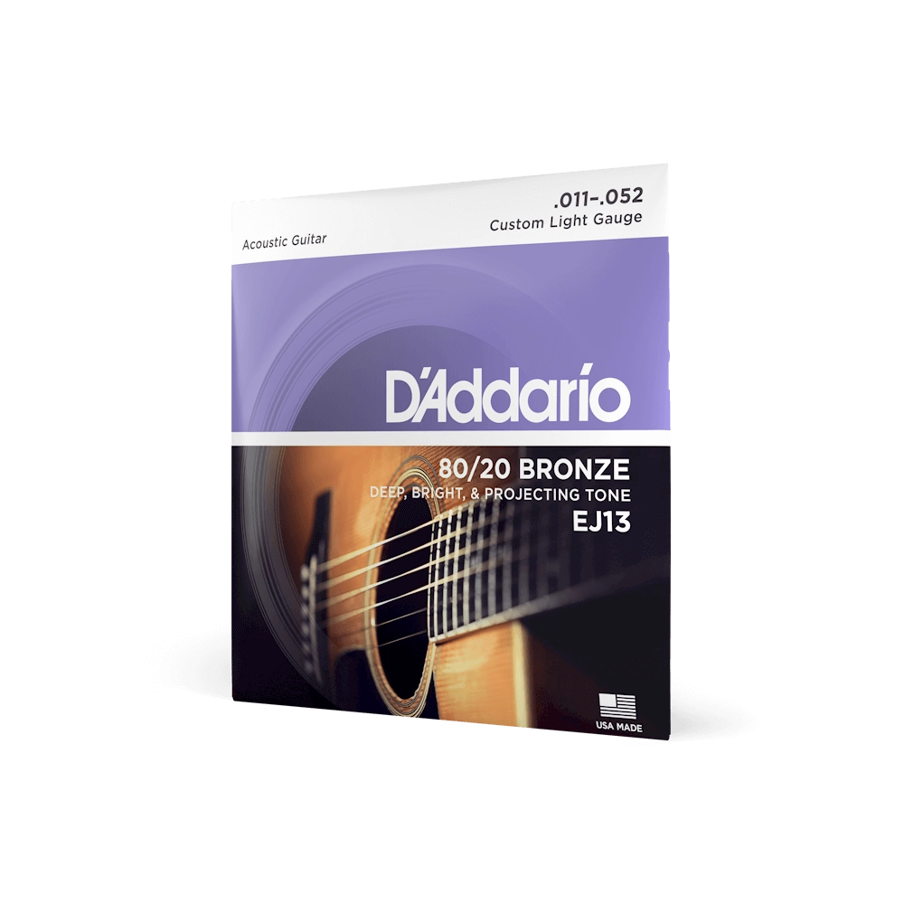 D'Addario 11-52 Custom Light Acoustic Guitar Strings EJ13