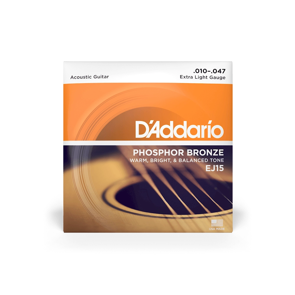 D'Addario 10-47 Extra Light Acoustic Guitar Strings EJ15