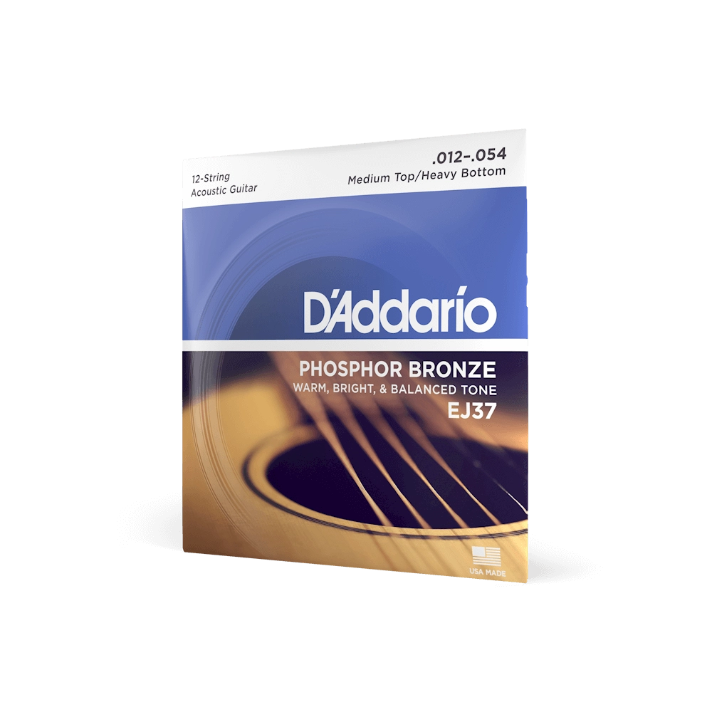 D'Addario 12-54 Medium Top/Heavy Bottom 12-String Acoustic Guitar Strings EJ37