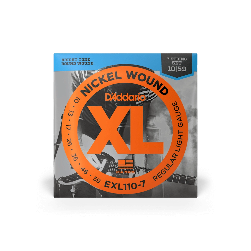 D'Addario 10-59 Regular Light 7-String Electric Guitar Strings EXL110-7