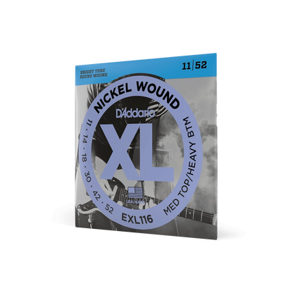 D'Addario 11-52 Medium Top/Heavy Bottom Electric Guitar Strings EXL116