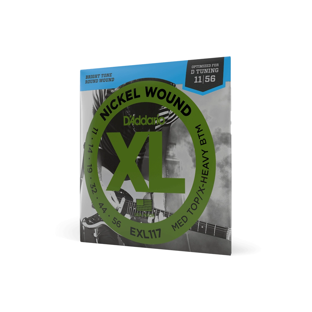 D'Addario 11-56 Medium Top/Extra Heavy Bottom Electric Guitar Strings EXL117