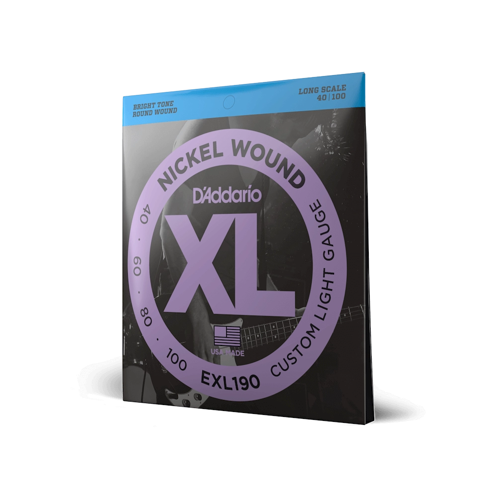 D'Addario 40-100 Custom Light Long Scale Bass Strings EXL190