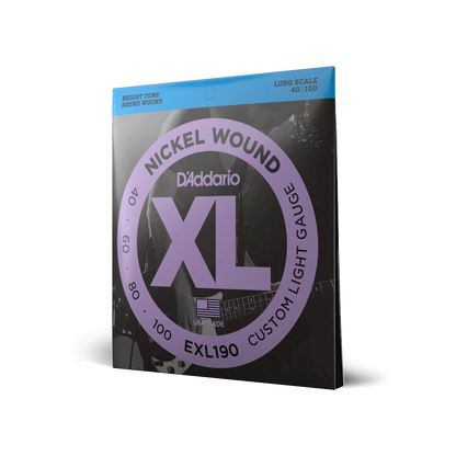 D'Addario 40-100 Custom Light Long Scale Bass Strings EXL190