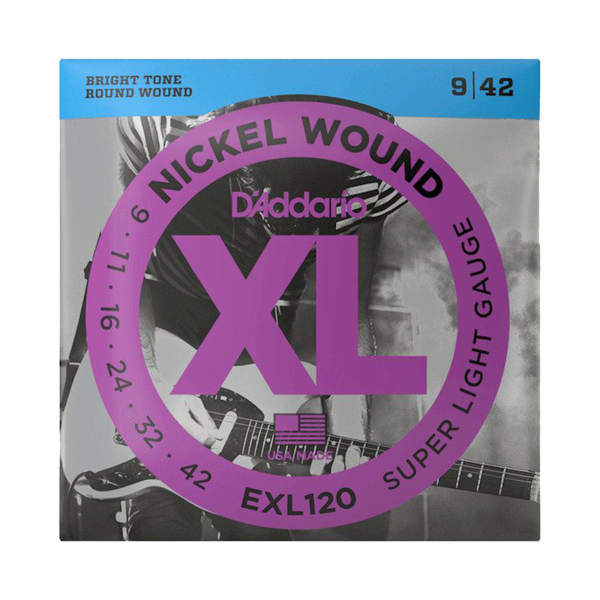 D'addario EXL120 Nickel Wound Super Light Electric Guitar Strings 09-42