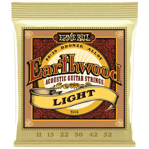 Ernie Ball 2004 Earthwood 80/20 Bronze Acoustic Guitar Strings - .011-.052 Light